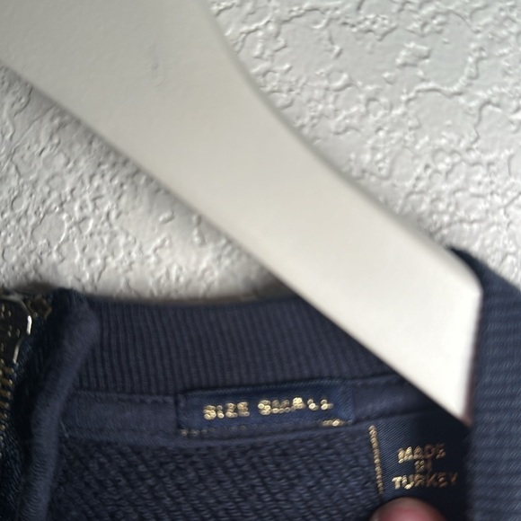 SuperDry Navy Sweatshirt Dress Embroidered Spellout Has Pockets Size Small - Picture 4 of 10